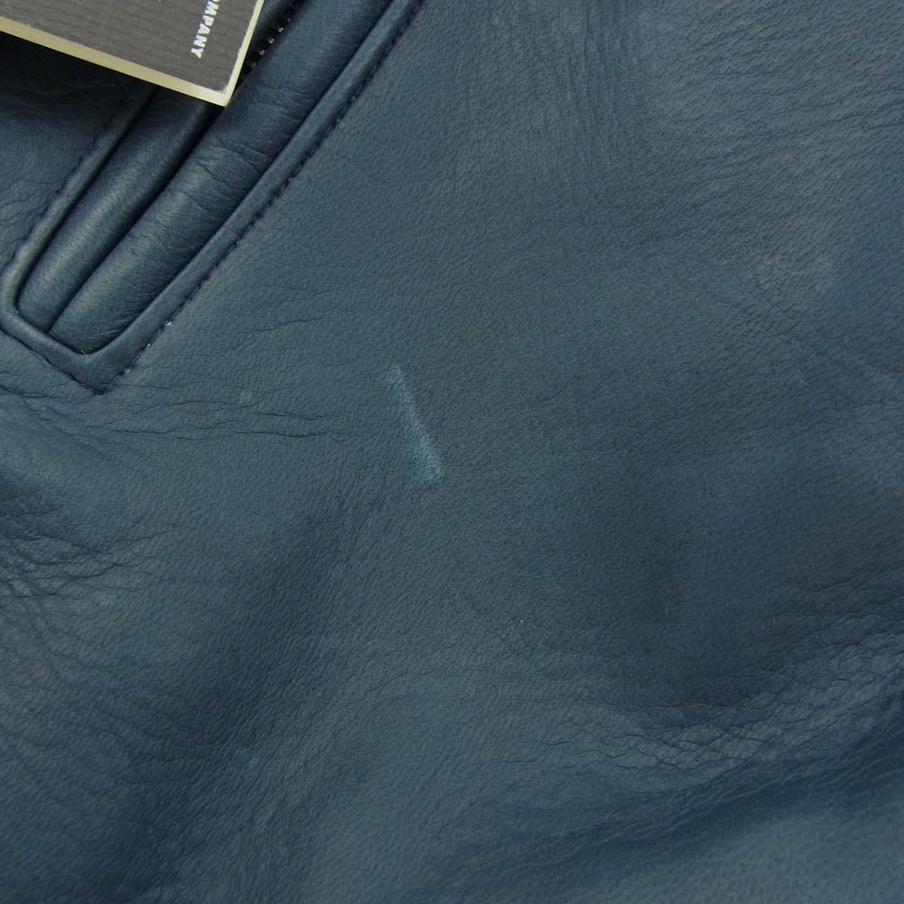 The REAL McCOY'S ザリアルマッコイズ LLJT201 × REAL McCOYS リアルマッコイズ ディアスキン Cyclone サイクロン ライダース ジャケット ネイビー系 38【新古品】【未使用】【中古】