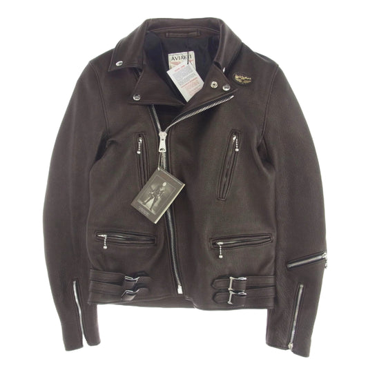 The REAL McCOY'S ザリアルマッコイズ LLJT2012 Lewis Leathers ルイスレザー LLJT2012 Lightning ディアスキン ライトニング ライダース ジャケット ブラック系 38【新古品】【未使用】【中古】