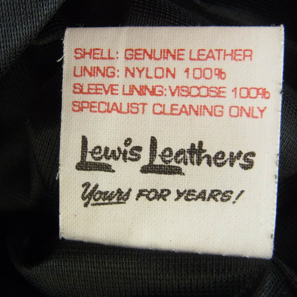 The REAL McCOY'S ザリアルマッコイズ LLJT2012 Lewis Leathers ルイスレザー LLJT2012 Lightning ディアスキン ライトニング ライダース ジャケット ブラック系 38【新古品】【未使用】【中古】