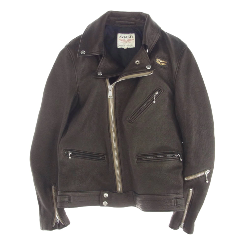 The REAL McCOY'S ザリアルマッコイズ ×Lewis Leathers ルイスレザー Cyclone ディアスキン サイクロン ライダース ジャケット ブラック系 38【極上美品】【中古】