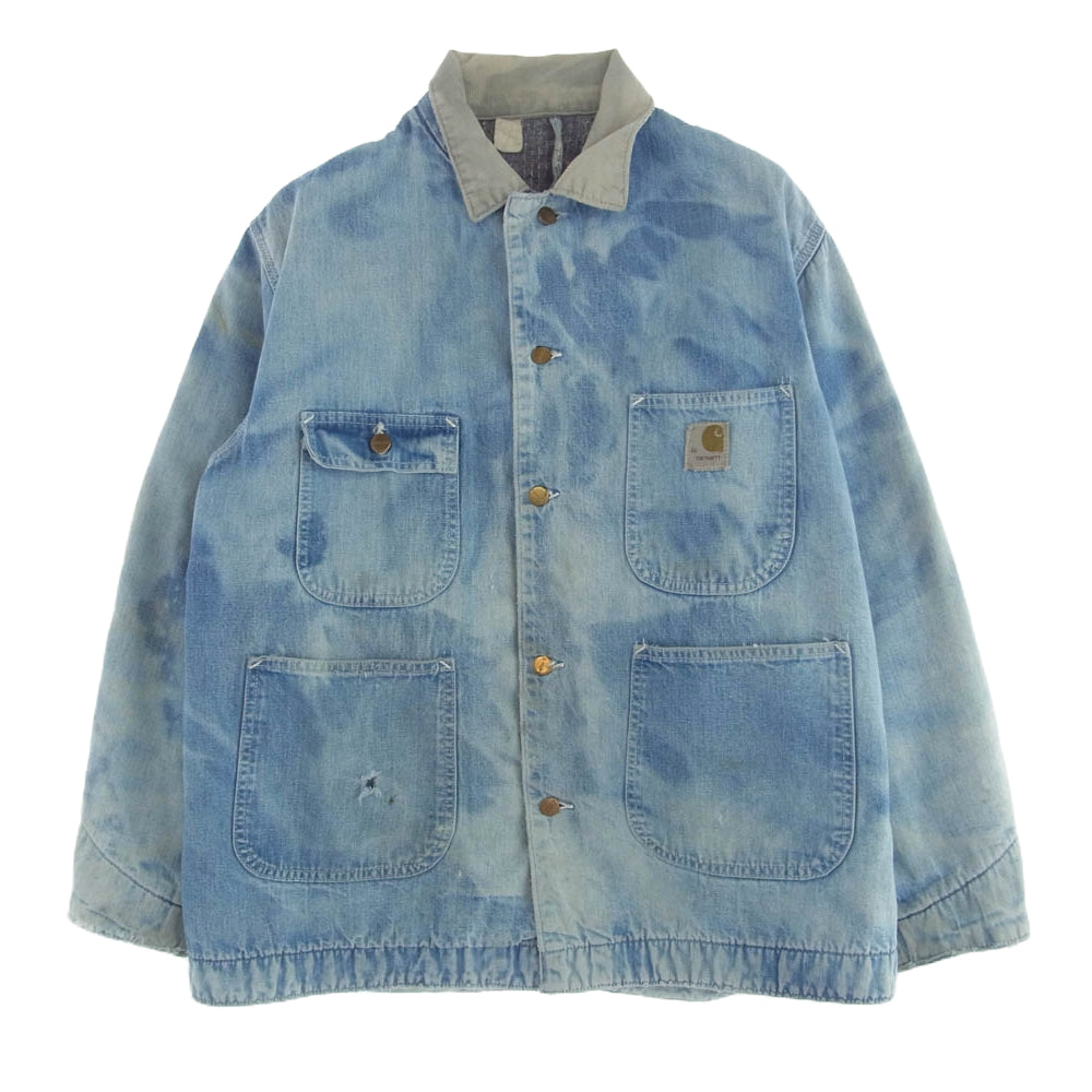 Carhartt カーハート 70s ヴィンテージ 裏地ブランケット 襟コーデュロイ デニム カバーオール ワークジャケット【中古】