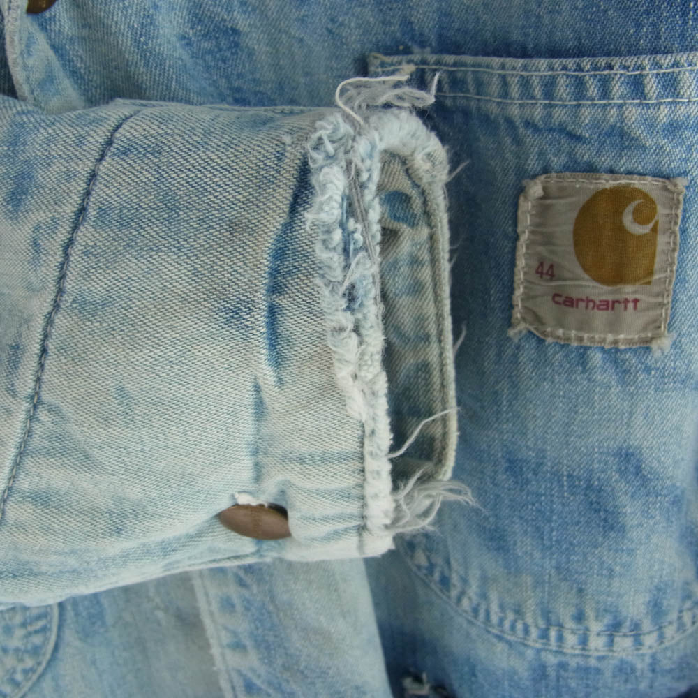 Carhartt カーハート 70s ヴィンテージ 裏地ブランケット 襟コーデュロイ デニム カバーオール ワークジャケット【中古】