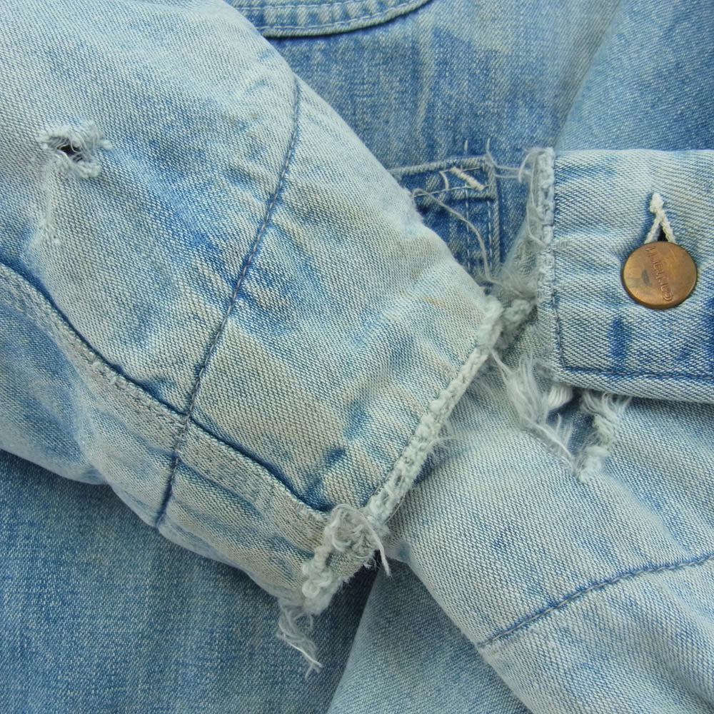 Carhartt カーハート 70s ヴィンテージ 裏地ブランケット 襟コーデュロイ デニム カバーオール ワークジャケット【中古】