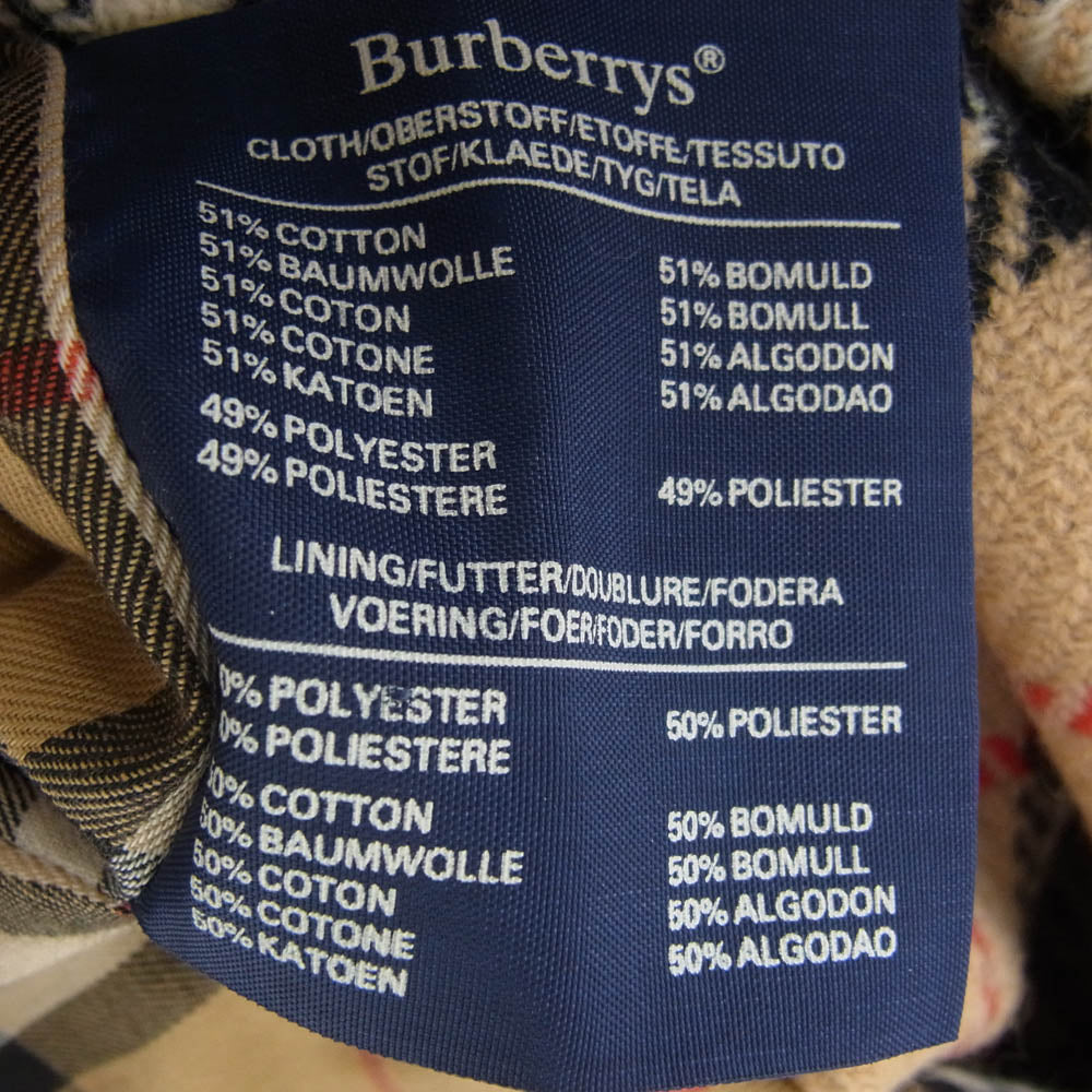 BURBERRY バーバリー 90s 93年製 英国製 脱着可能ライナー付き トレンチコート ノバチェック ベージュ系【中古】