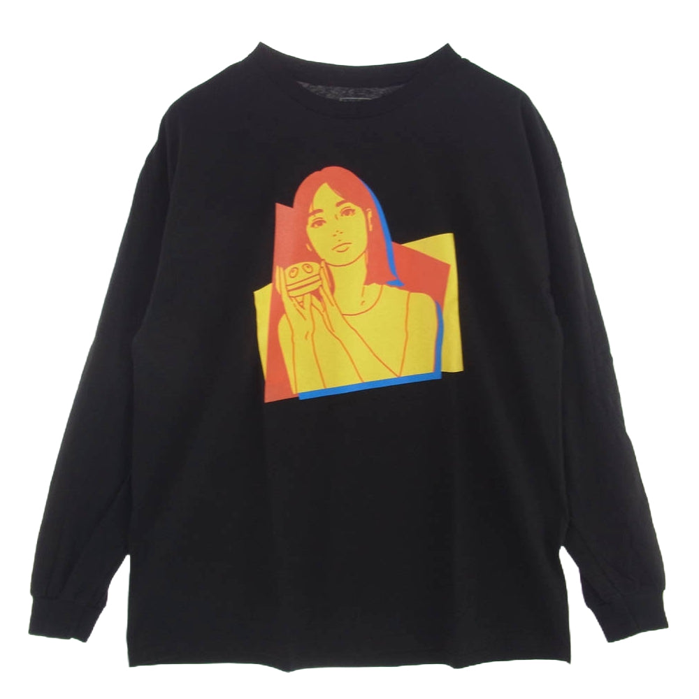 オンエアー KYNE × Russet Burbank LS TEE ON AIR 長袖 ロングリーブ Tシャツ　福岡 POP UP 限定 ブラック系 XXL【新古品】【未使用】【中古】