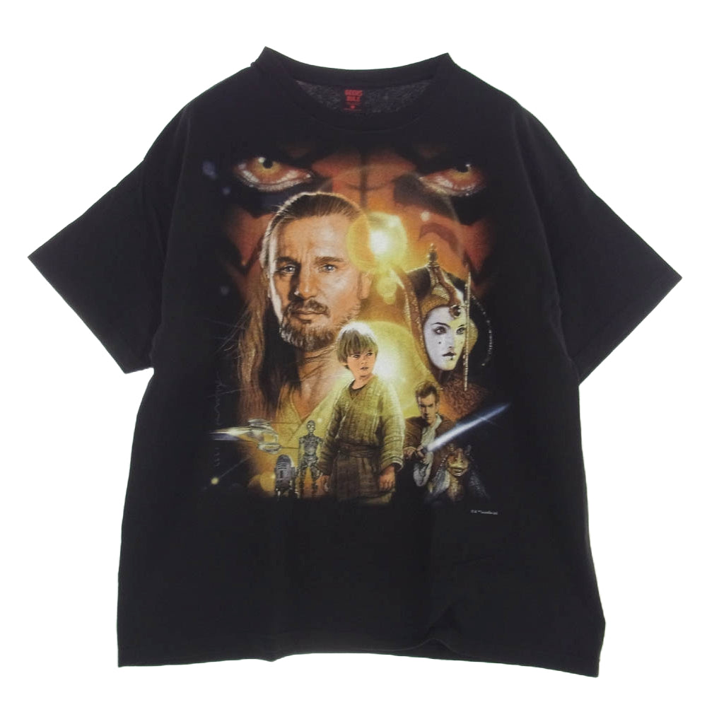 ギークスルール × Star Wars The Phantom Menace Episode I スター・ウォーズ ザ ファントム メナス エピソード1 半袖 プリント Tシャツ TEE ブラック系 XXL【新古品】【未使用】【中古】