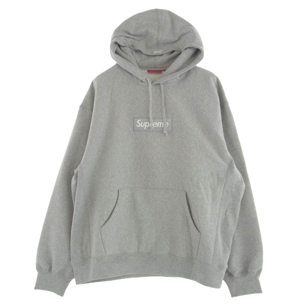 Supreme シュプリーム 24AW box logo hooded sweatshirt Heather Grey ボックスロゴ フーディー スウェットシャツ パーカー ヘザーグレー グレー系 XL【新古品】【未使用】【中古】