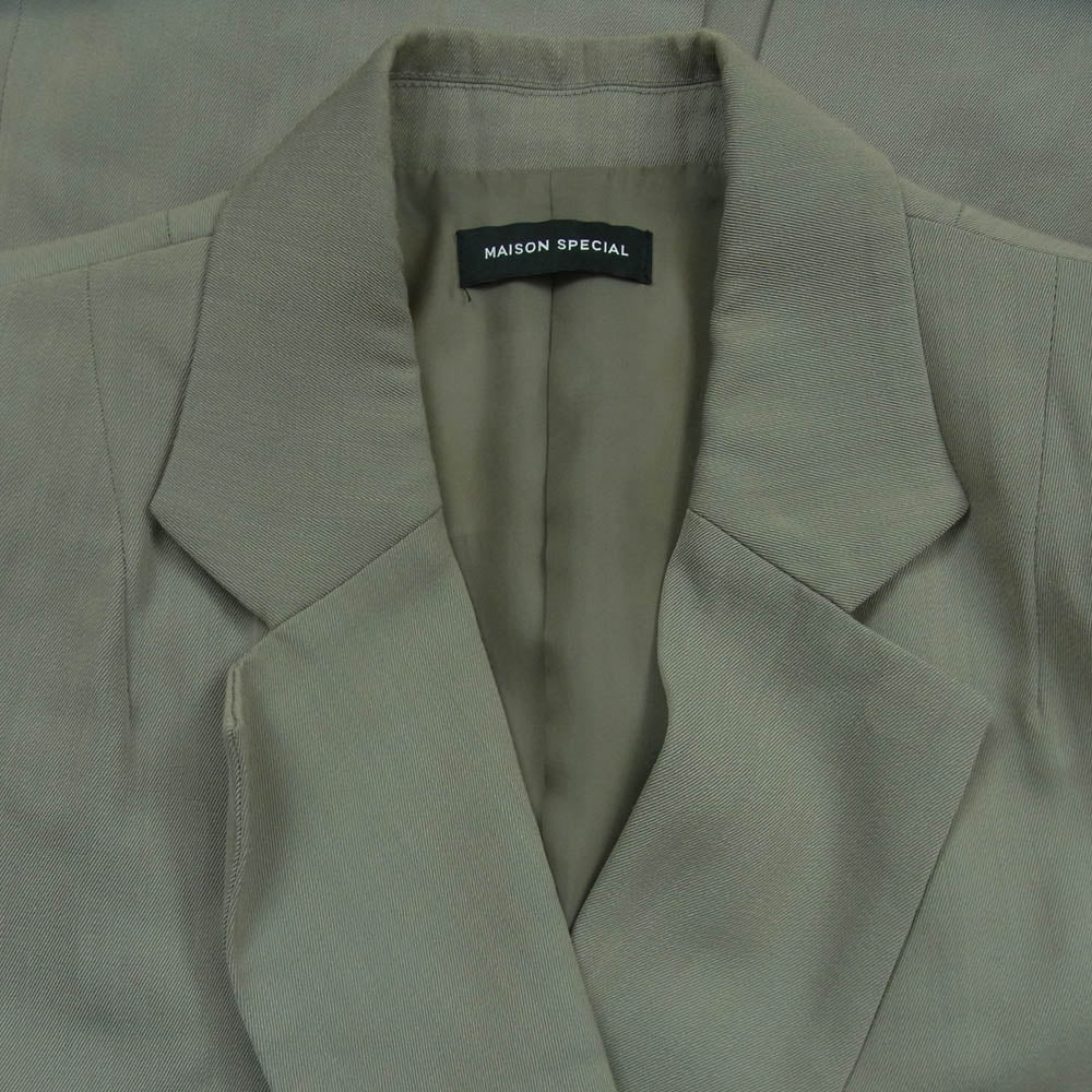 メゾンスペシャル 21212115405 パワー ショルダー ロング テーラード ジャケット グレー系 FREE【中古】