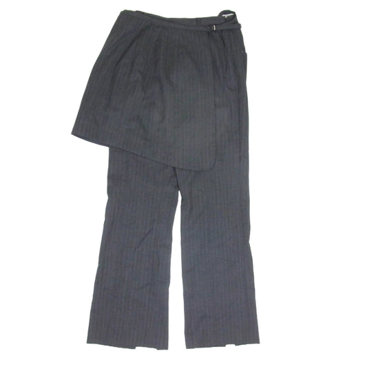 プランクプロジェクト 3341419741 Pinstripe Wrap Layered Pants ピン ストライプ ラップ レイヤード ウール パンツ ダークグレー系 38【中古】