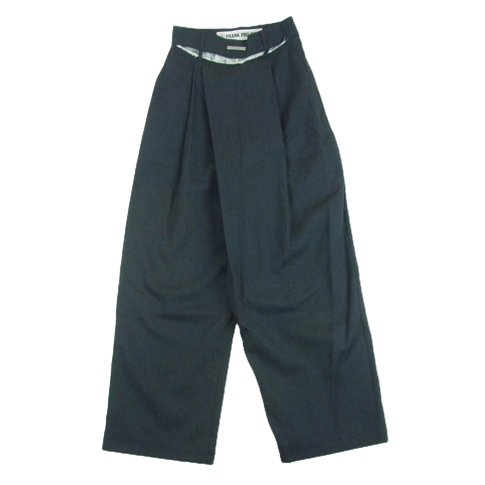 プランクプロジェクト 31232465201 Moon Slit Asymmetry Tack Pants ムーン スリット アシメ タック ウ―ル パンツ チャコール系 38【中古】