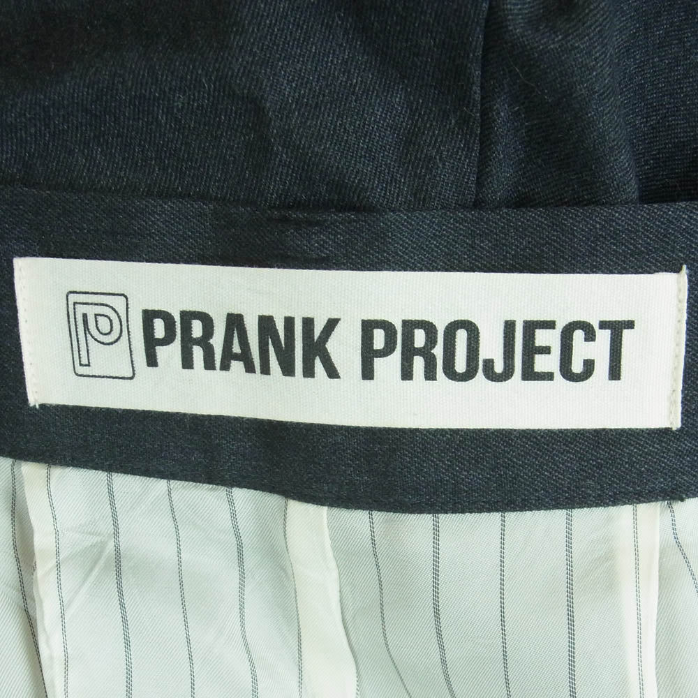 プランクプロジェクト 31232465201 Moon Slit Asymmetry Tack Pants ムーン スリット アシメ タック ウ―ル パンツ チャコール系 38【中古】