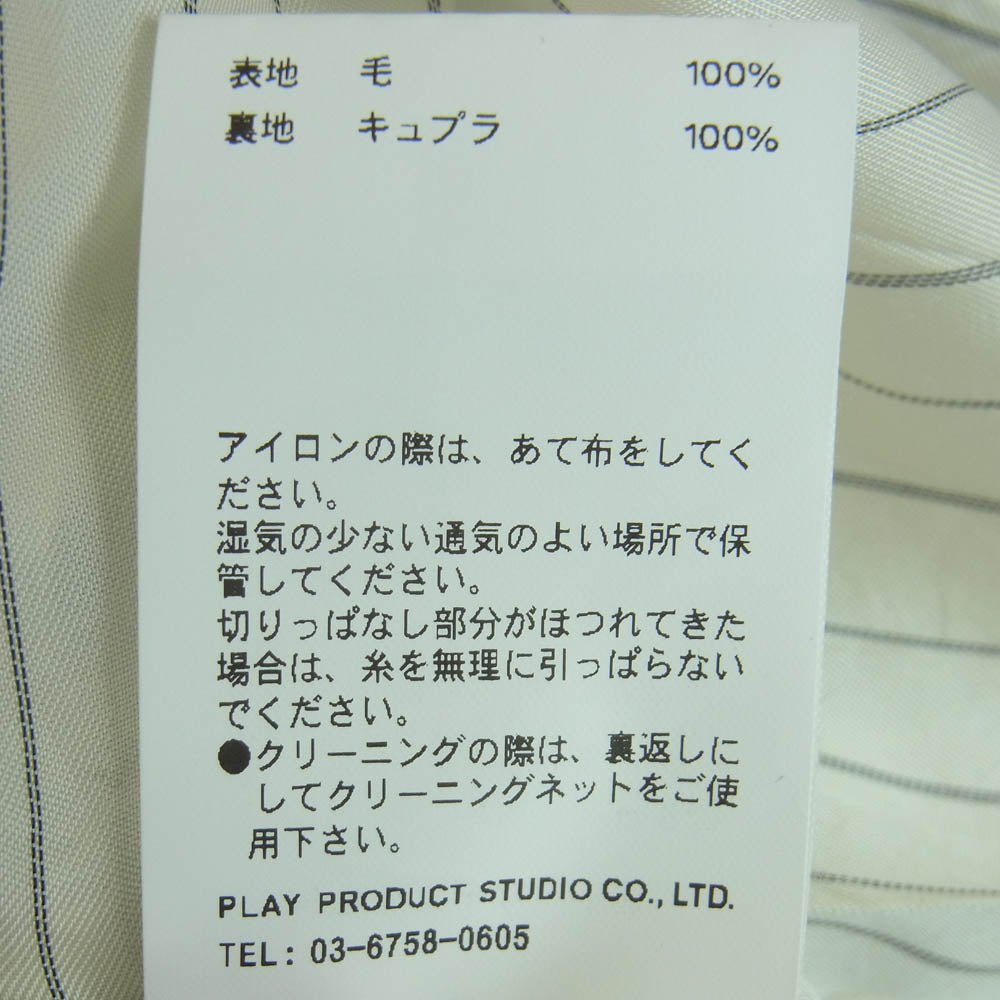 プランクプロジェクト 31232465201 Moon Slit Asymmetry Tack Pants ムーン スリット アシメ タック ウ―ル パンツ チャコール系 38【中古】