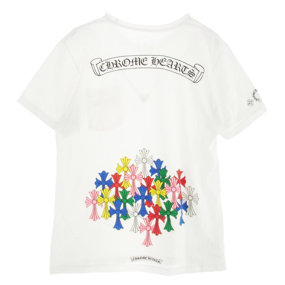 CHROME HEARTS クロムハーツ（原本無） 国内正規品 MLTCOL CEM CRS Tee マルチカラー セメタリークロス 半袖 カットソー Tシャツ ホワイト系 L【中古】