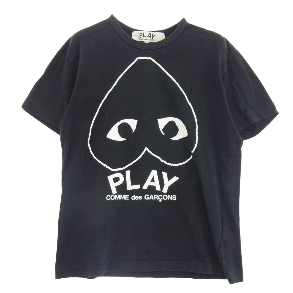 PLAY COMME des GARCONS プレイコムデギャルソン AD2016 AZ-T114 逆さ ハートプリント Ｔシャツ 半袖 ブラック ブラック系 ネイビー系 L【中古】