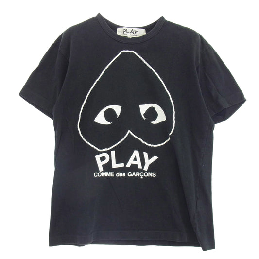 PLAY COMME des GARCONS プレイコムデギャルソン AD2016 AZ-T114 逆さ ハートプリント Ｔシャツ 半袖 ブラック ブラック系 ネイビー系 L【中古】