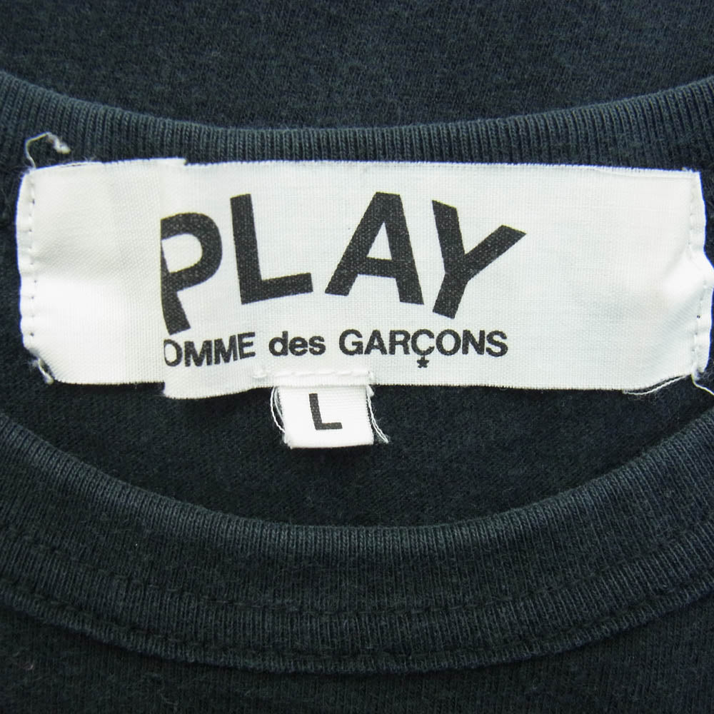 PLAY COMME des GARCONS プレイコムデギャルソン AD2016 AZ-T114 逆さ ハートプリント Ｔシャツ 半袖 ブラック ブラック系 ネイビー系 L【中古】