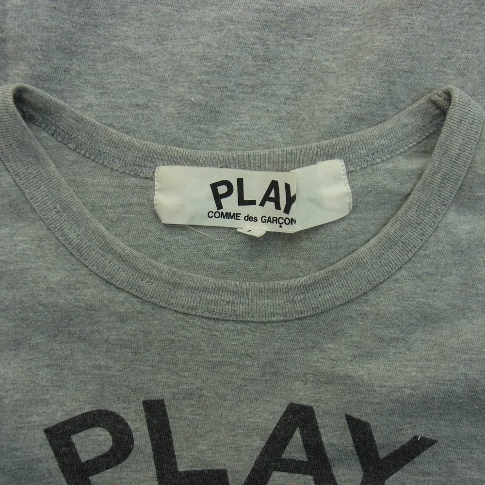 PLAY COMME des GARCONS プレイコムデギャルソン AD2016 AZ-T072 バックハート プリント Ｔシャツ 半袖 グレー グレー系 L【中古】