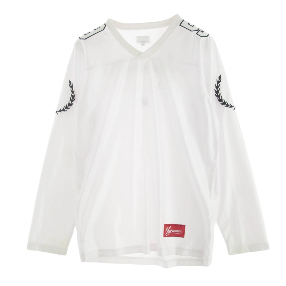 Supreme シュプリーム 14AW Hockey Jersey ホッケー ジャージー ゲームシャツ ロングスリーブ カットソー 長袖 ホワイト系 M【中古】