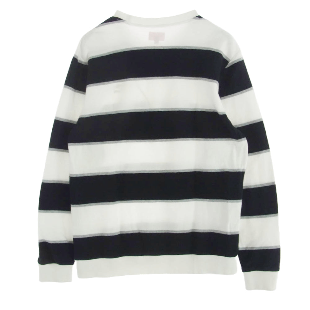 Supreme シュプリーム 16AW Striped Twill Crewneck ストライプ ツイル クルーネック カットソー 長袖 ブラック系 ホワイト系 M【中古】