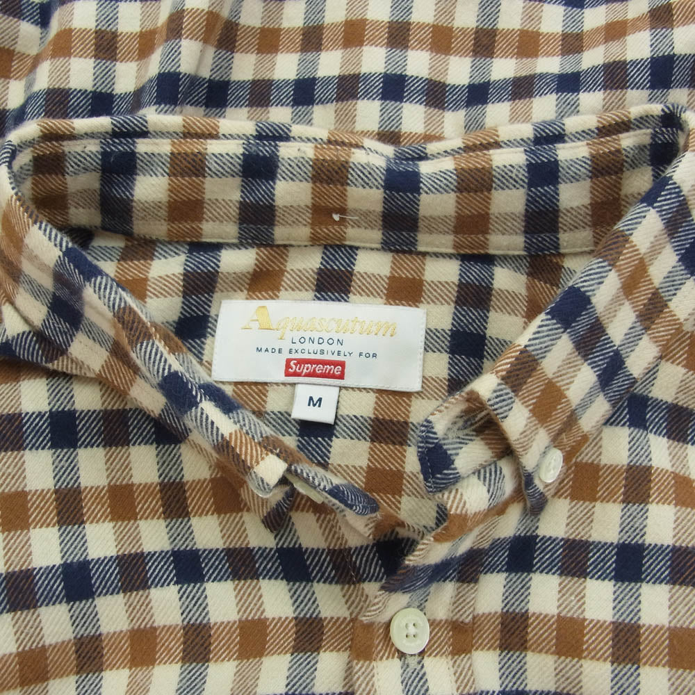 Supreme シュプリーム 16AW × Aquascutum アクアスキュータム Club Check Flannel Shirt フランネル シャツ チェック ネルシャツ マルチカラー系 M【中古】