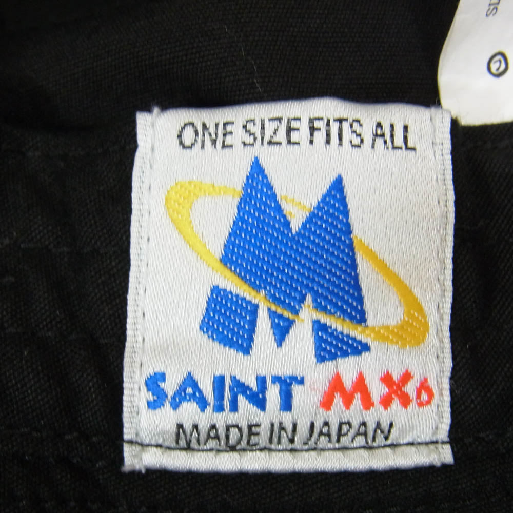 SAINT MICHAEL セントマイケル 23AW ロゴ刺繍 ワッペン付き コットン バケット ハット 帽子 ブラック系 OS【中古】