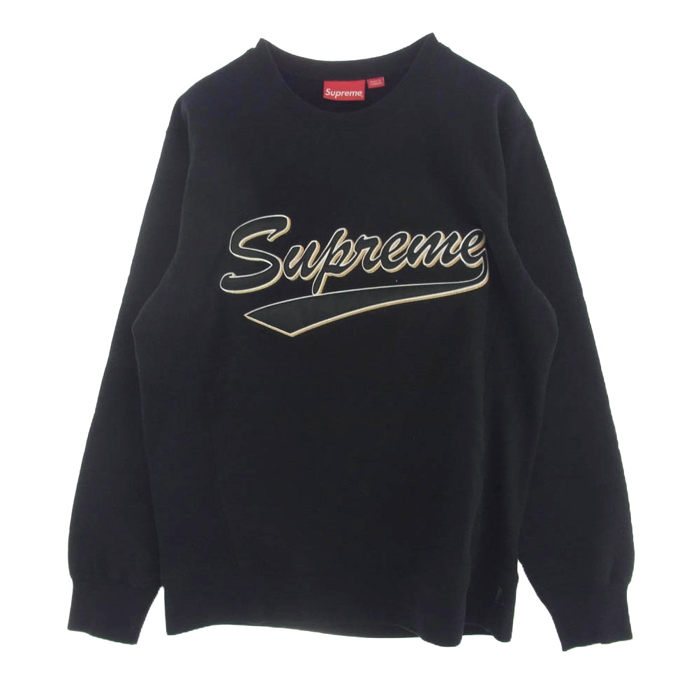 Supreme シュプリーム 16AW Brush Script Crewneck ブラッシュ スクリプト クルーネック スウェット ブラック系 L【中古】