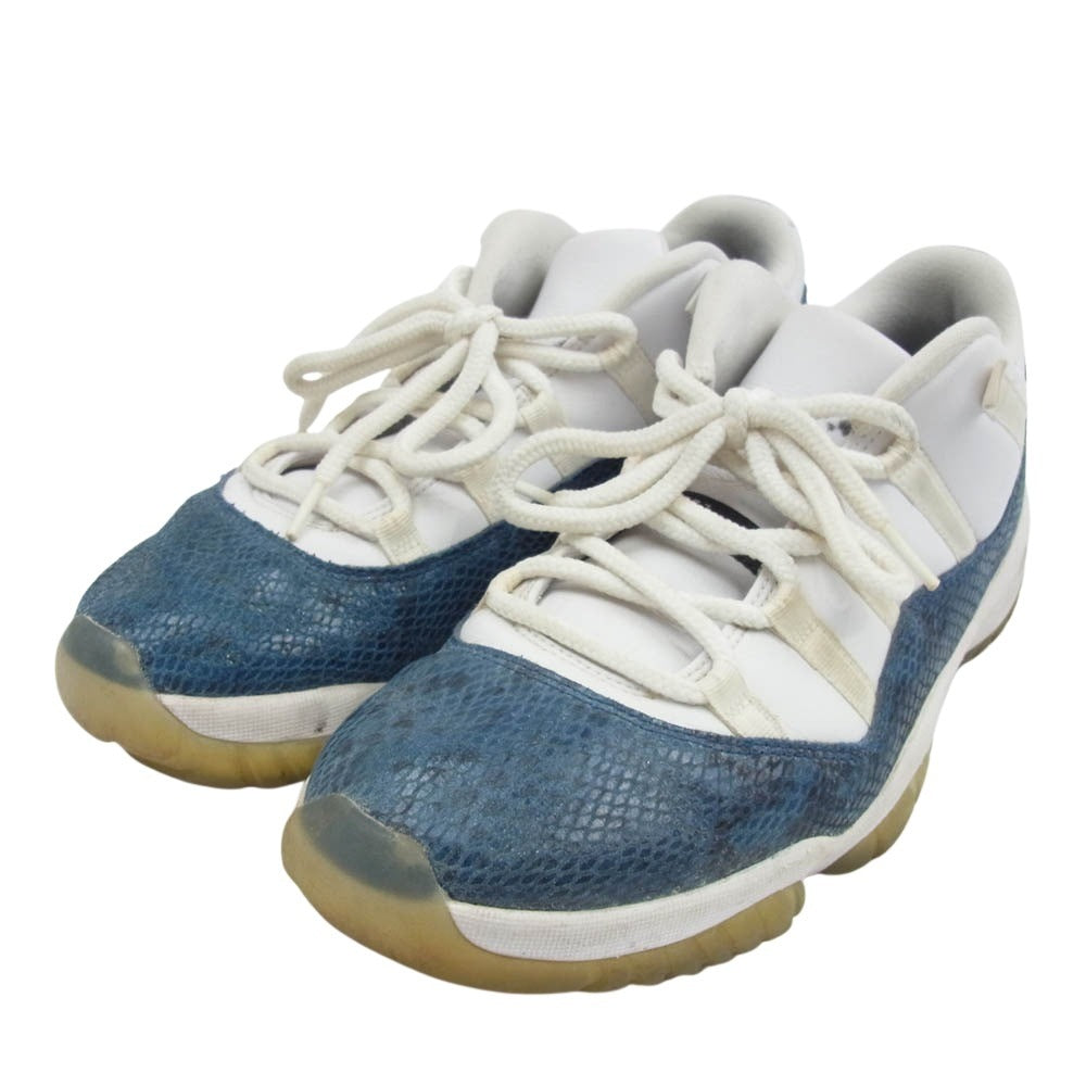 NIKE ナイキ CD6846-102 AIR JORDAN 11 LOW SNAKESKIN エアジョーダン スネークスキン ローカット スニーカー ホワイト系 ブルー系 29cm【中古】