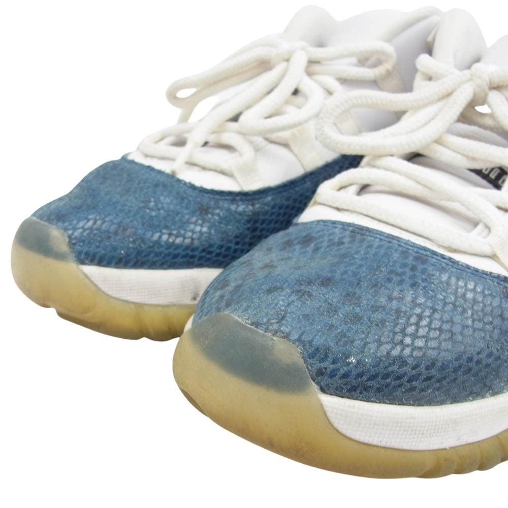 NIKE ナイキ CD6846-102 AIR JORDAN 11 LOW SNAKESKIN エアジョーダン スネークスキン ローカット スニーカー ホワイト系 ブルー系 29cm【中古】
