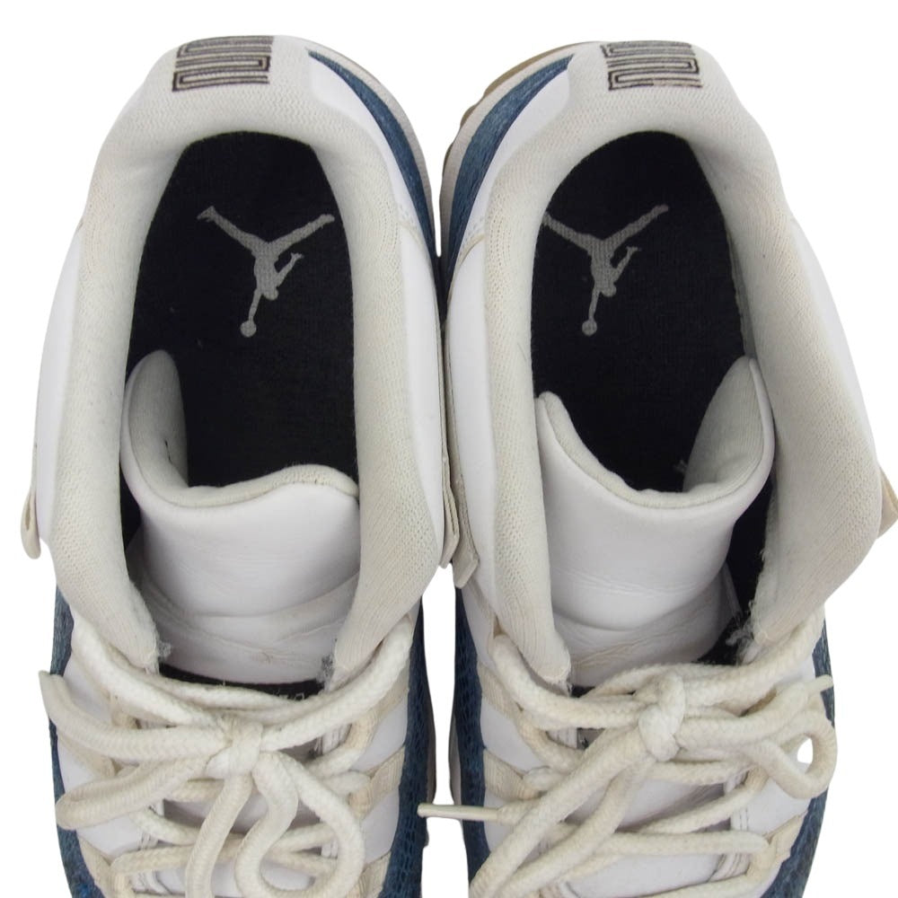 NIKE ナイキ CD6846-102 AIR JORDAN 11 LOW SNAKESKIN エアジョーダン スネークスキン ローカット スニーカー ホワイト系 ブルー系 29cm【中古】