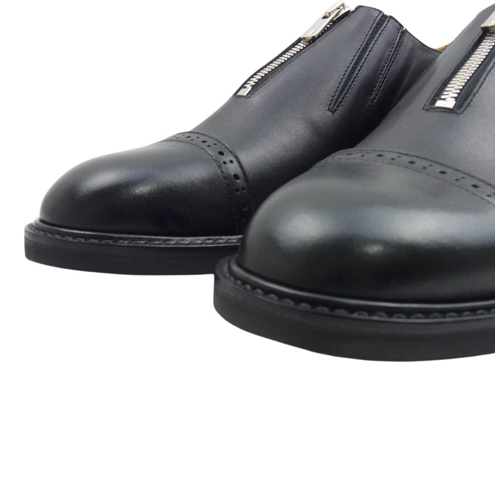 Hender Scheme エンダースキーマ front fastner フロント ファスナー vibramソール レザー シューズ ブラック系 5【新古品】【未使用】【中古】