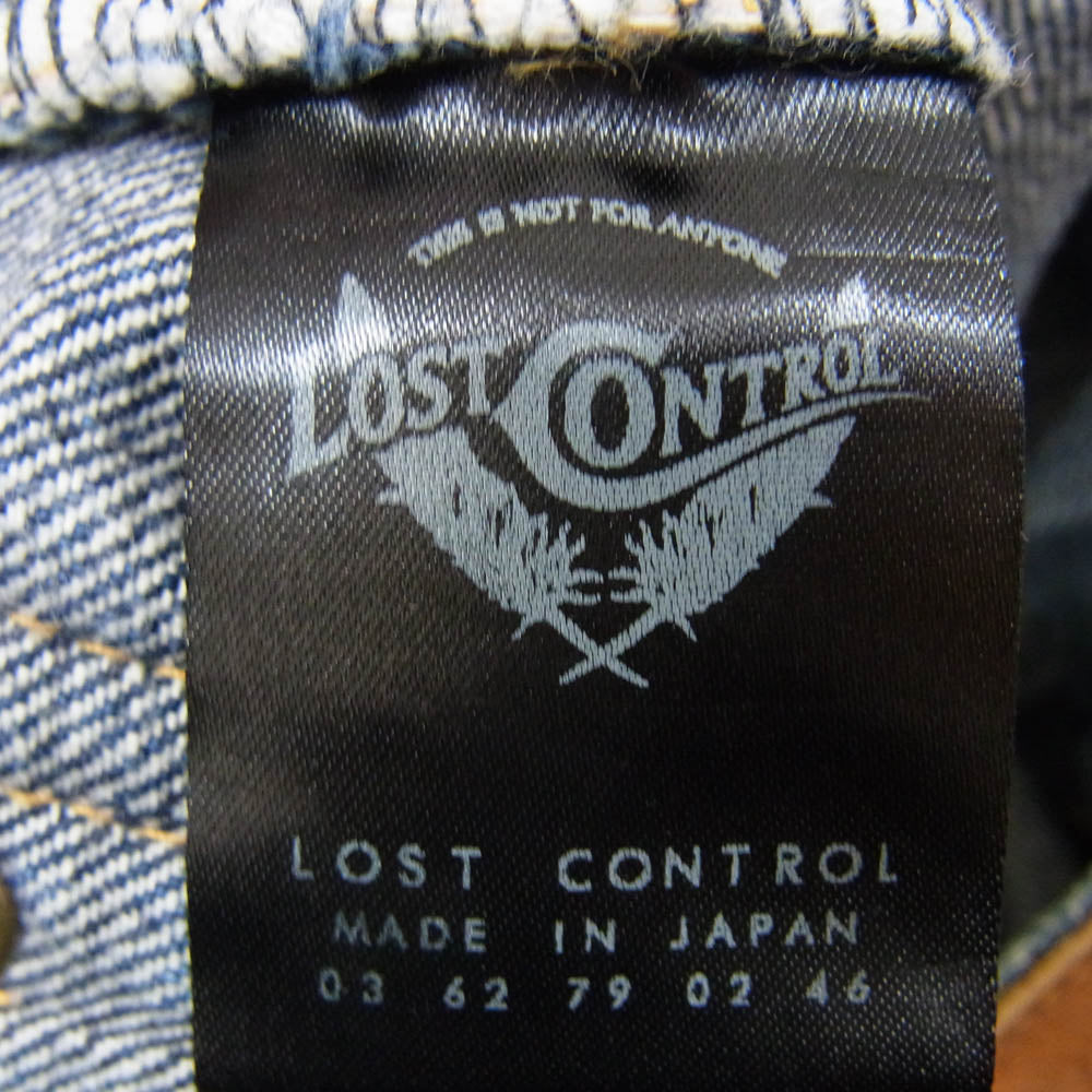 LOST CONTROL ロストコントロール DP-16 バックポケット デザイン ストレート デニム パンツ インディゴブルー系 サイズ表記無【中古】
