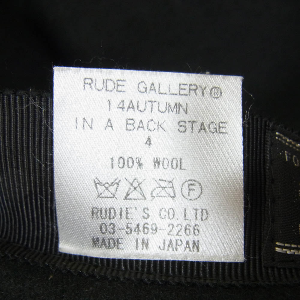 RUDE GALLERY ルードギャラリー ウール 中折れ ハット ブラック系 4【中古】