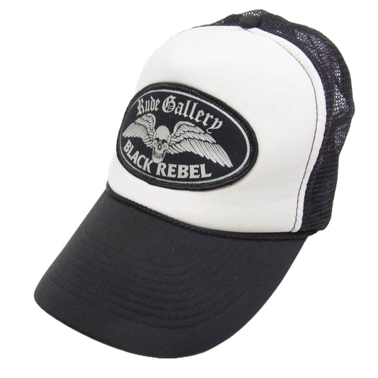 RUDE GALLERY BLACK REBEL ルードギャラリーブラックレーベル スカル メッシュ キャップ ブラック系【中古】