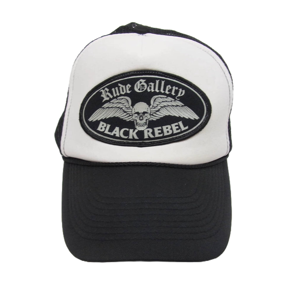 RUDE GALLERY BLACK REBEL ルードギャラリーブラックレーベル スカル メッシュ キャップ ブラック系【中古】