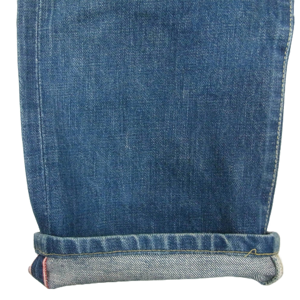 RUDE GALLERY BLACK REBEL ルードギャラリーブラックレーベル 101XX ストレート デニム パンツ ボタンフライ セルビッチ インディゴブルー系 32【中古】