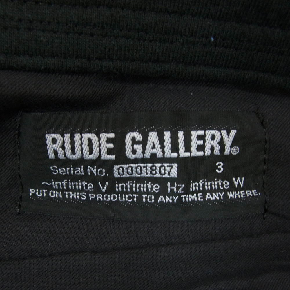 RUDE GALLERY ルードギャラリー 0001807 コットン スリム ストレート イージー パンツ ブラック系 3【中古】