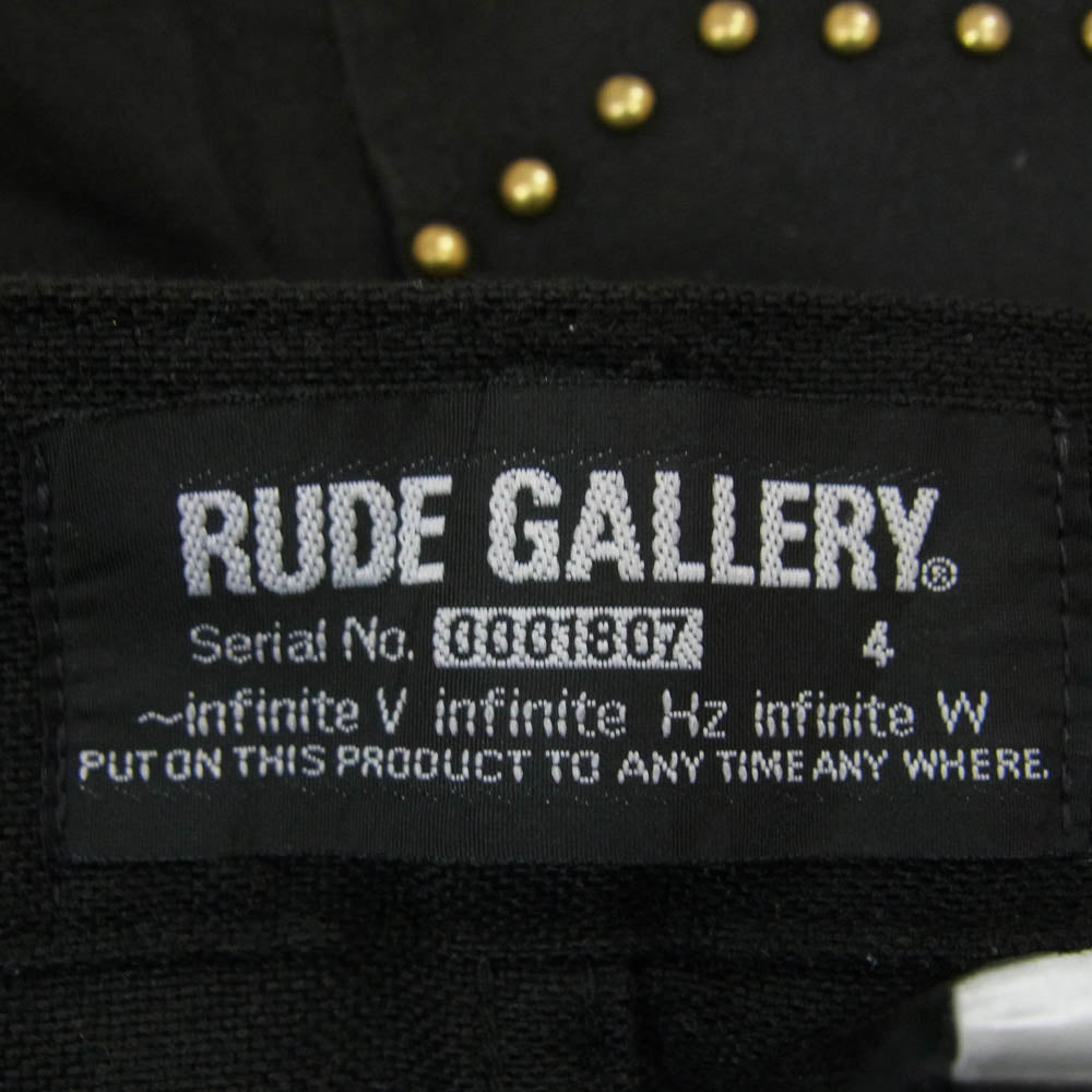 RUDE GALLERY ルードギャラリー 1807 0001807 コットン スリム ストレート スタッズ パンツ ブラック系 4【中古】