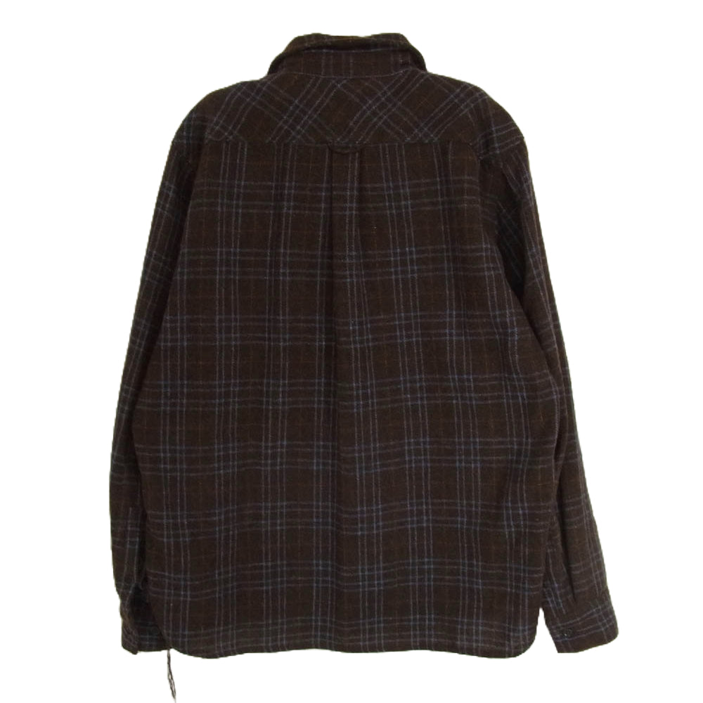 RUDE GALLERY BLACK REBEL ルードギャラリーブラックレーベル ウール チェック 長袖 シャツ ブラウン系 M【中古】