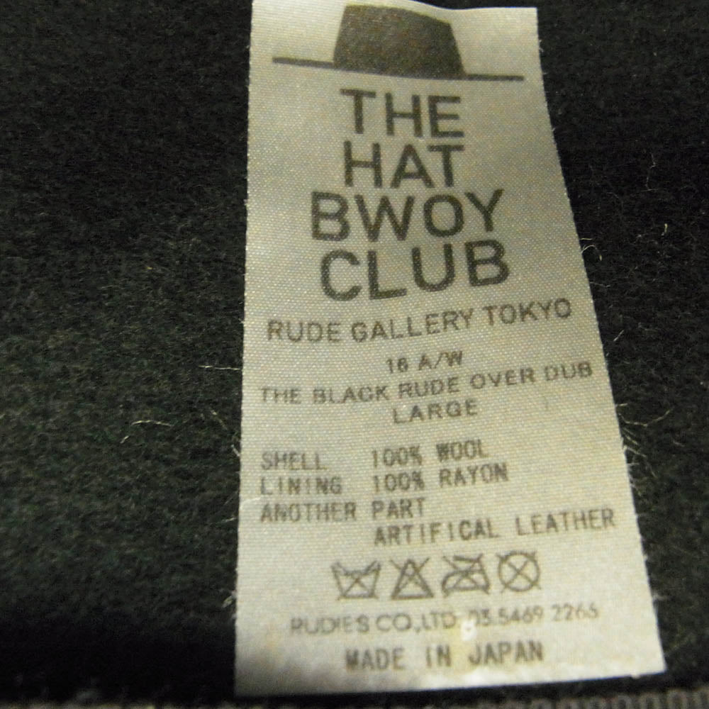 RUDE GALLERY ルードギャラリー 16AW THE HAT BWOY CLUB ウール 中折れ ハット ブラック系 L【中古】