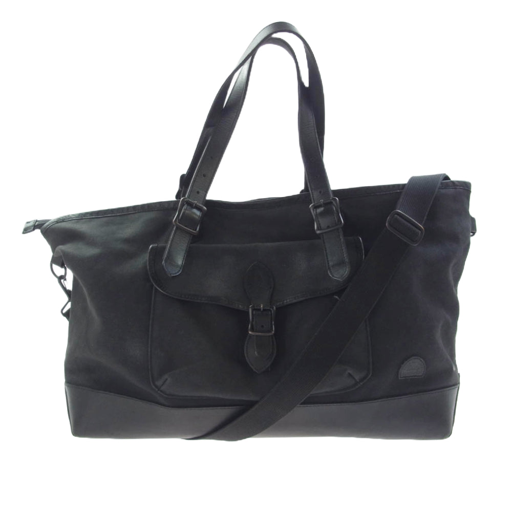 RUDE GALLERY ルードギャラリー ダック地 レザー 切替 2Way トート ショルダー バッグ ブラック系【中古】