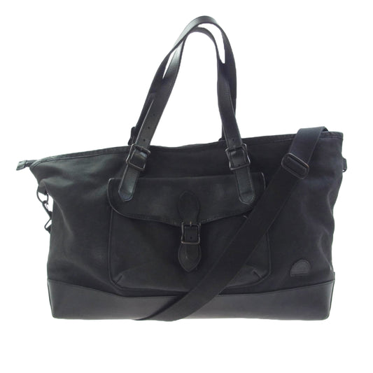 RUDE GALLERY ルードギャラリー ダック地 レザー 切替 2Way トート ショルダー バッグ ブラック系【中古】