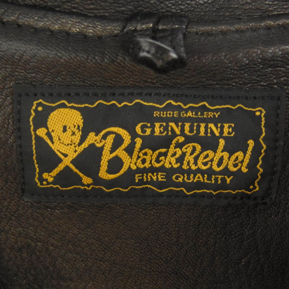 RUDE GALLERY BLACK REBEL ルードギャラリーブラックレーベル ARROW アロー シングル ライダース レザー ジャケット ブラック系 L【中古】
