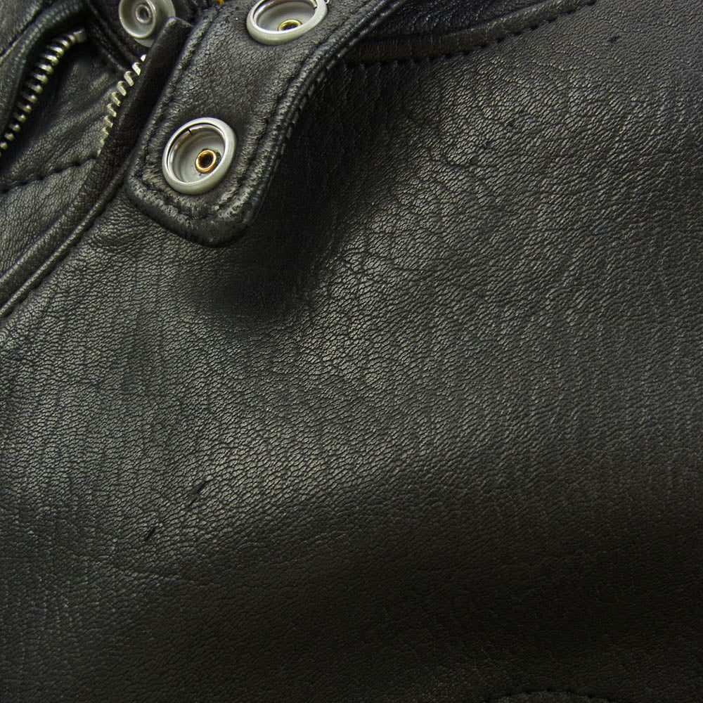 RUDE GALLERY BLACK REBEL ルードギャラリーブラックレーベル ARROW アロー シングル ライダース レザー ジャケット ブラック系 L【中古】