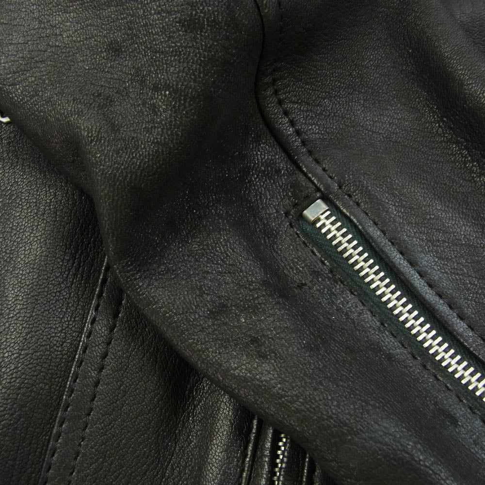 RUDE GALLERY BLACK REBEL ルードギャラリーブラックレーベル ARROW アロー シングル ライダース レザー ジャケット ブラック系 L【中古】