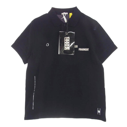 MONCLER モンクレール E109U8300350 × FRAGMENT フラグメント MAGLIA POLO MANICA CORTOA 半袖 ポロシャツ ブラック系 L【新古品】【未使用】【中古】
