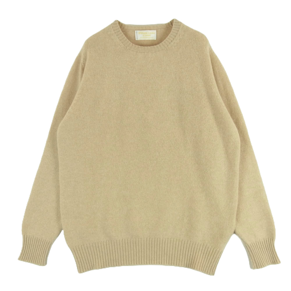 ウィリアムロッキー 1113-343-4605 カシミヤ カシミア 100％ クルーネック ニット セーター ベージュ系 42【中古】