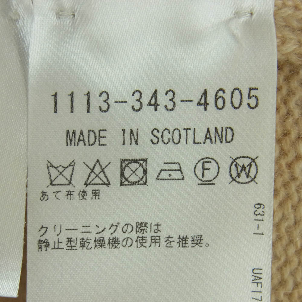 ウィリアムロッキー 1113-343-4605 カシミヤ カシミア 100％ クルーネック ニット セーター ベージュ系 42【中古】