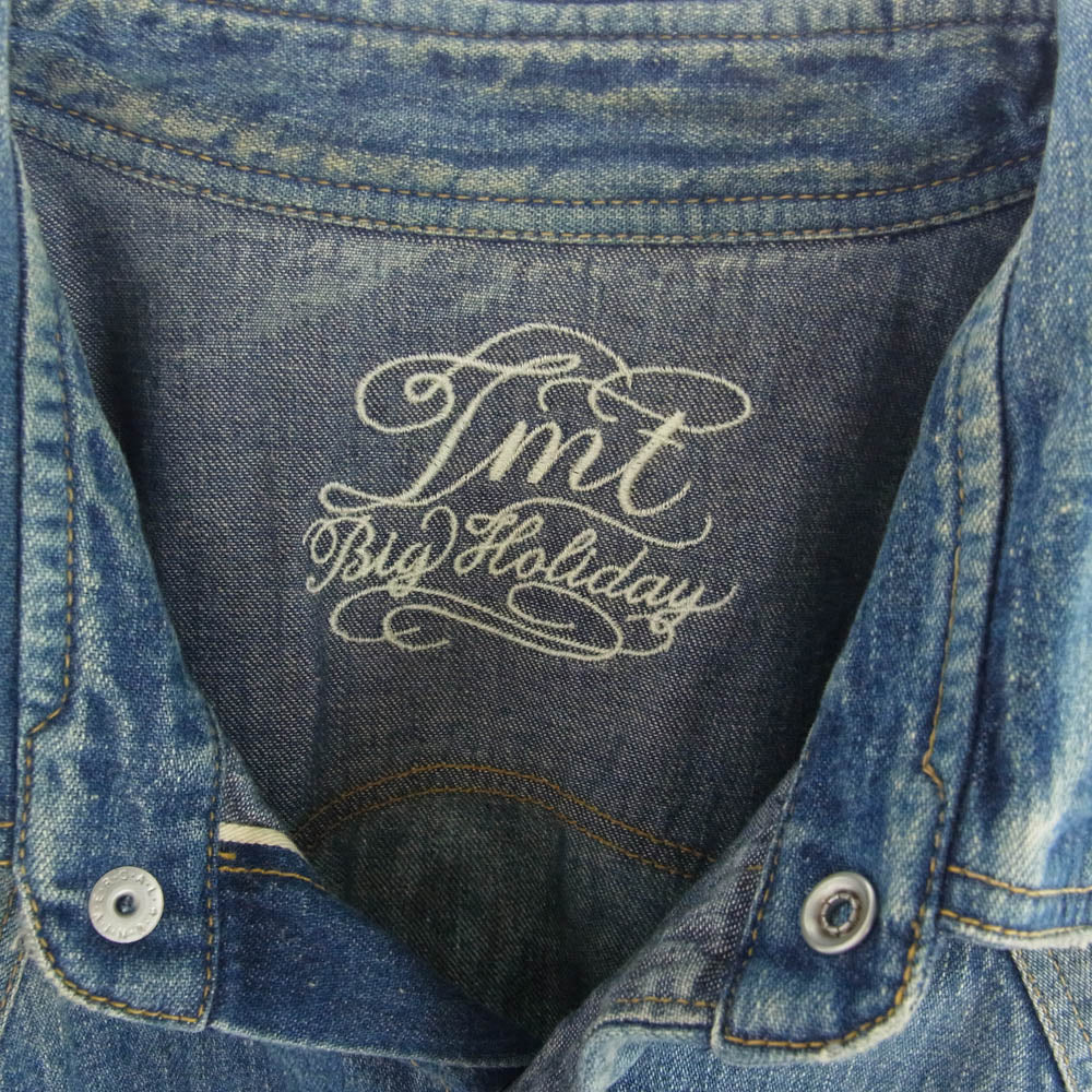 TMT ティーエムティー 18SS TSH-S18SP02 REVIVAL CRUSH DENIM SHIRT クラッシュ加工 デニム ウエスタン シャツ インディゴブルー系 M【中古】