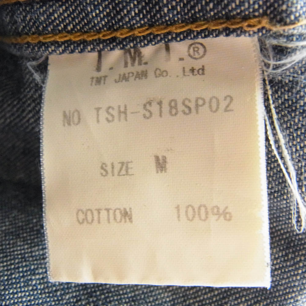 TMT ティーエムティー 18SS TSH-S18SP02 REVIVAL CRUSH DENIM SHIRT クラッシュ加工 デニム ウエスタン シャツ インディゴブルー系 M【中古】