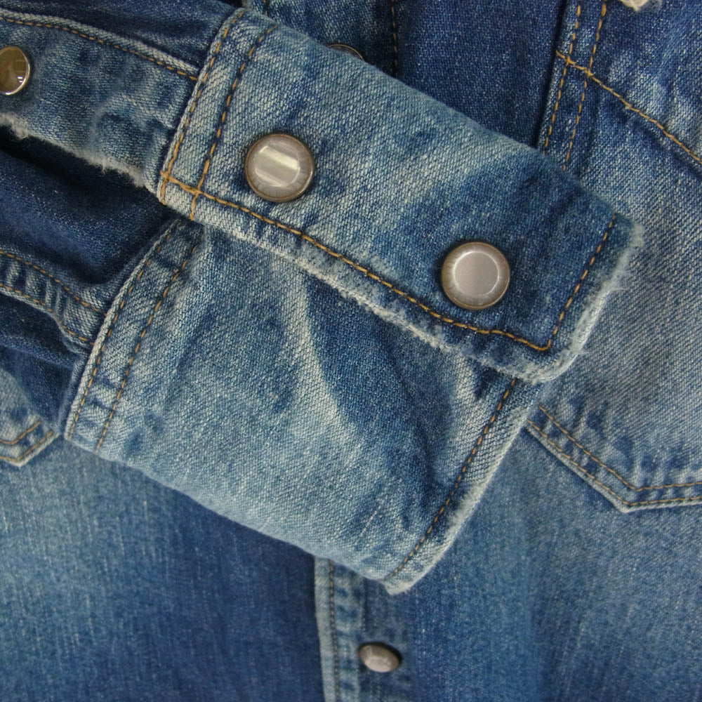 TMT ティーエムティー 18SS TSH-S18SP02 REVIVAL CRUSH DENIM SHIRT クラッシュ加工 デニム ウエスタン シャツ インディゴブルー系 M【中古】